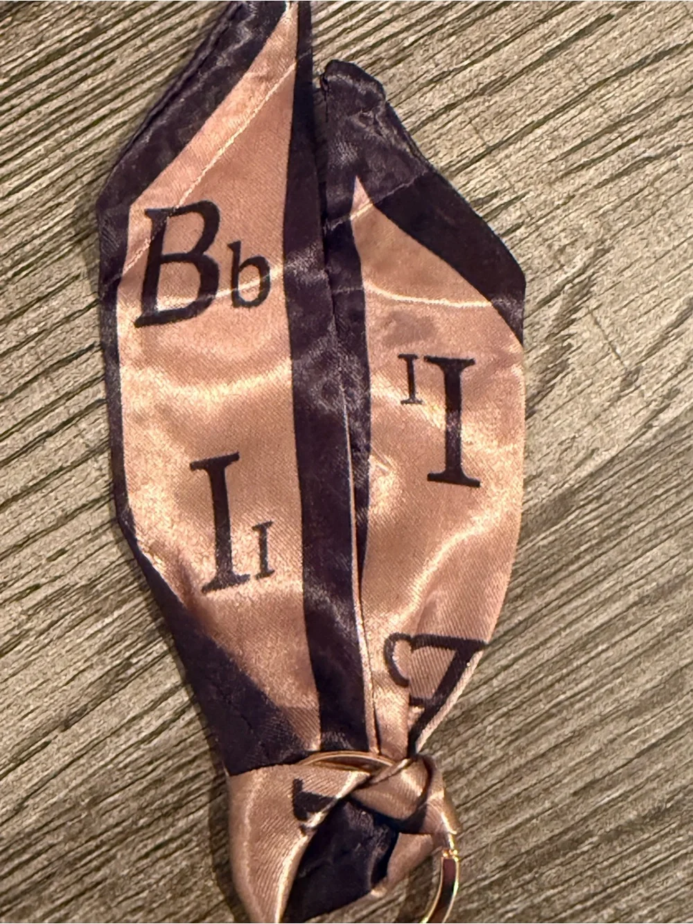 Keychain Backpack Mini Bag Charm Small Lipstick Pouch Brown W Silk Like Scarf